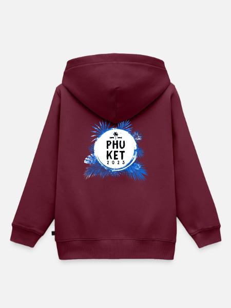 Phuket 2023 Bunt - Kinder Premium Organic Hoodie - Burgunderrot