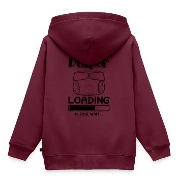 baby windel loading - Kinder Premium Organic Hoodie - Burgunderrot - Hinten - AI Model Kid Female (0cm)