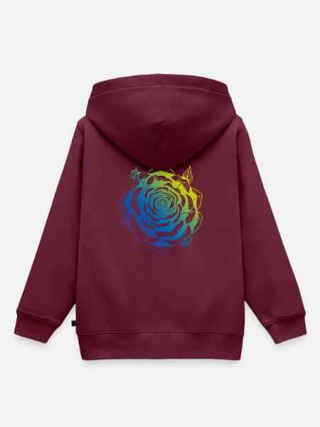Rose Mandala Boho - Kinder Premium Organic Hoodie - Burgunderrot