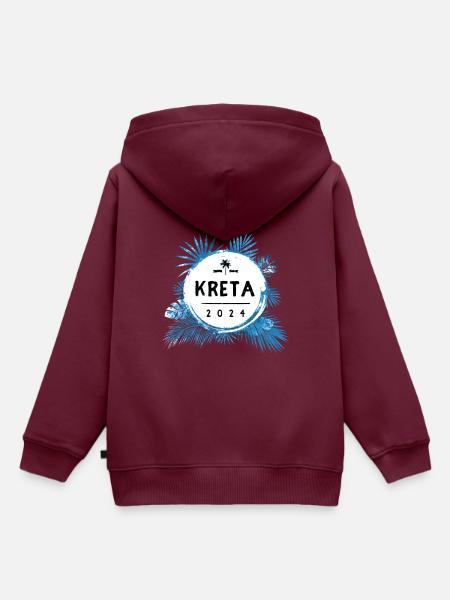 Kreta 2024 Bunt - Kinder Premium Organic Hoodie - Burgunderrot