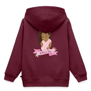 Muttertag - Kinder Premium Organic Hoodie - Burgunderrot - Hinten - AI Model Kid Female (0cm)