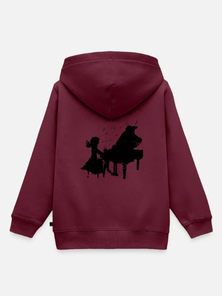 Pianist - Kinder Premium Organic Hoodie - Burgunderrot