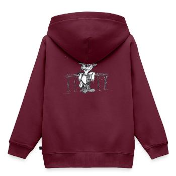 Wild West Biber #NorddeutscheKunst - Kinder Premium Organic Hoodie - Burgunderrot - Hinten - AI Model Kid Female (0cm)