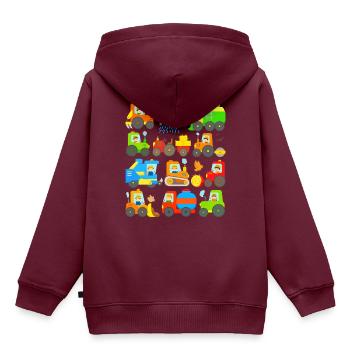 Bauernhof Fahrzeuge Landwirtschaft Traktor Kinder - Kinder Premium Organic Hoodie - Burgunderrot - Hinten - AI Model Kid Female (0cm)