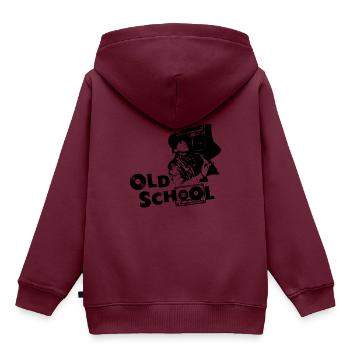 Old School - Kinder Premium Organic Hoodie - Burgunderrot - Hinten - AI Model Kid Female (0cm)