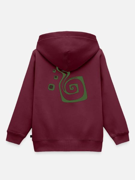 Grüne Spirale - Kinder Premium Organic Hoodie - Burgunderrot