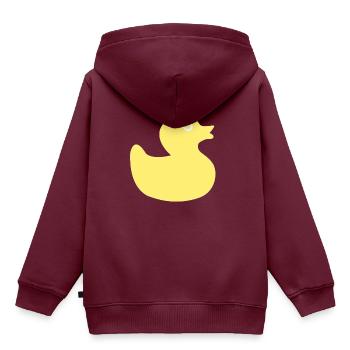 Badeente - Kinder Premium Organic Hoodie - Burgunderrot - Hinten - AI Model Kid Female (0cm)