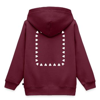 Rahmen aus Herzen - Kinder Premium Organic Hoodie - Burgunderrot - Hinten - AI Model Kid Female (0cm)