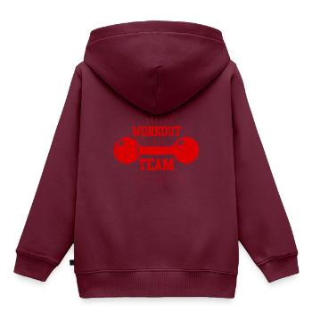 Workout Team - Kinder Premium Organic Hoodie - Burgunderrot - Hinten - AI Model Kid Female (0cm)