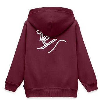 iYpsilon Skifahrer 2 - Kinder Premium Organic Hoodie - Burgunderrot - Hinten - AI Model Kid Female (0cm)
