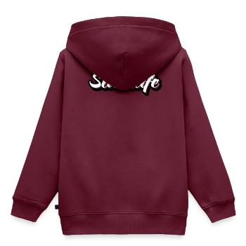 Slackline - Kinder Premium Organic Hoodie - Burgunderrot - Hinten - AI Model Kid Female (0cm)