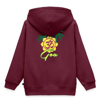 Goa - Kinder Premium Organic Hoodie - Burgunderrot - Hinten - AI Model Kid Female (0cm)