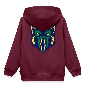 Werwolf 2 - Kinder Premium Organic Hoodie - Burgunderrot - Hinten - AI Model Kid Female (0cm)