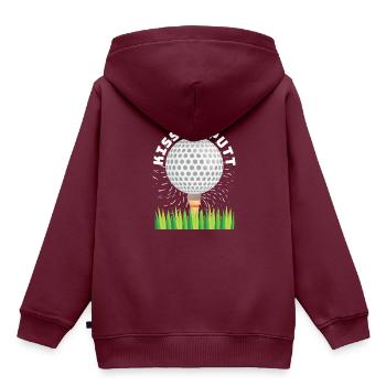 Kiss My Putt Für Golfer - Kinder Premium Organic Hoodie - Burgunderrot - Hinten - AI Model Kid Female (0cm)