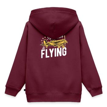 Ich Würde Eher Pilotflugzeug-liebhaber-luftfahrt - Kinder Premium Organic Hoodie - Burgunderrot - Hinten - AI Model Kid Female (0cm)