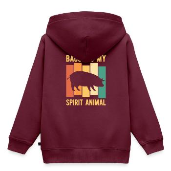 Speck Geist Tier Frühstück Speck Liebhaber Fleisch - Kinder Premium Organic Hoodie - Burgunderrot - Hinten - AI Model Kid Female (0cm)