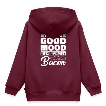 Gute Laune Speck Frühstück Speck Liebhaber Fleisch - Kinder Premium Organic Hoodie - Burgunderrot - Hinten - AI Model Kid Female (0cm)