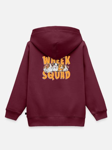 Wheek Squad Meerschweinchen Nagetierliebhaber - Kinder Premium Organic Hoodie - Burgunderrot