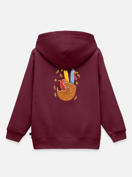Peace Turkey Thanksgiving-herbstsaison-kürbis - Kinder Premium Organic Hoodie - Burgunderrot