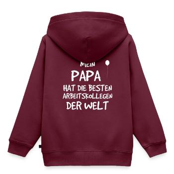 Papa Arbeitskollegen - Kinder Premium Organic Hoodie - Burgunderrot - Hinten - AI Model Kid Female (0cm)