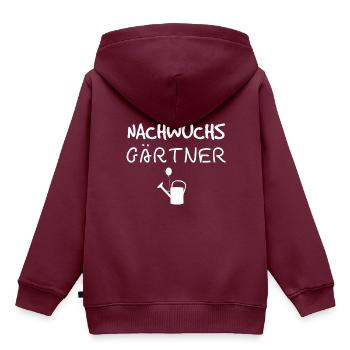 Nachwuchs Gärtner - Kinder Premium Organic Hoodie - Burgunderrot - Hinten - AI Model Kid Female (0cm)