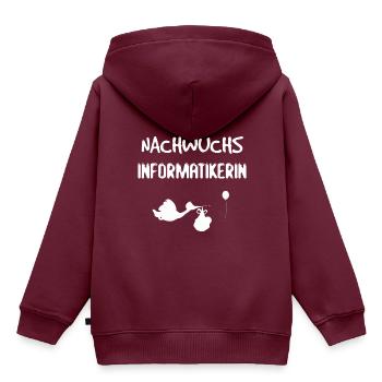 Nachwuchs Informatikerin Geschenk zur Geburt Baby - Kinder Premium Organic Hoodie - Burgunderrot - Hinten - AI Model Kid Female (0cm)