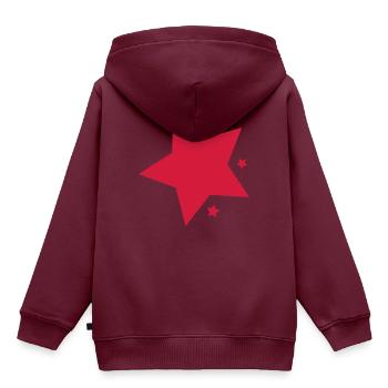 STERN - Kinder Premium Organic Hoodie - Burgunderrot - Hinten - AI Model Kid Female (0cm)