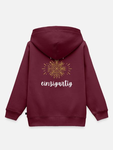Wegweiser MOTIVATION - VEGVISIR - Kinder Premium Organic Hoodie - Burgunderrot