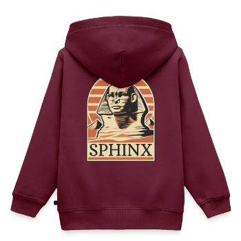 Sphinx - Kinder Premium Organic Hoodie - Burgunderrot - Hinten - AI Model Kid Female (0cm)
