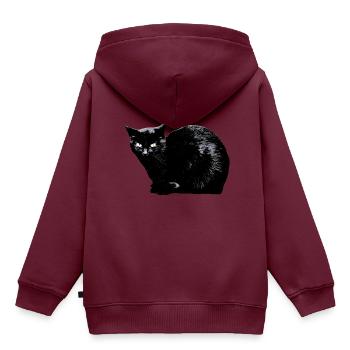In der Nacht sind alle Katzen schwarz - Kinder Premium Organic Hoodie - Burgunderrot - Hinten - AI Model Kid Female (0cm)