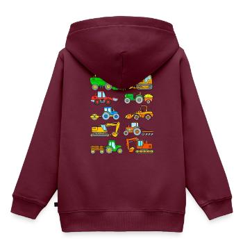 Fahrzeuge Bauernhof Baustelle Traktoren Bagger - Kinder Premium Organic Hoodie - Burgunderrot - Hinten - AI Model Kid Female (0cm)