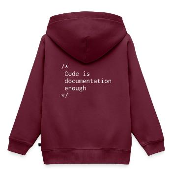 Code Coder Programmierer Developer Entwickler - Kinder Premium Organic Hoodie - Burgunderrot - Hinten - AI Model Kid Female (0cm)
