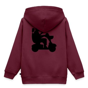 Elektrischer Rollstuhl Rollstuhlfahrer Behinderter - Kinder Premium Organic Hoodie - Burgunderrot - Hinten - AI Model Kid Female (0cm)