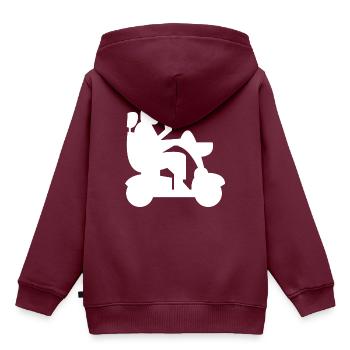 Elektrischer Rollstuhl Rollstuhlfahrer Behinderter - Kinder Premium Organic Hoodie - Burgunderrot - Hinten - AI Model Kid Female (0cm)
