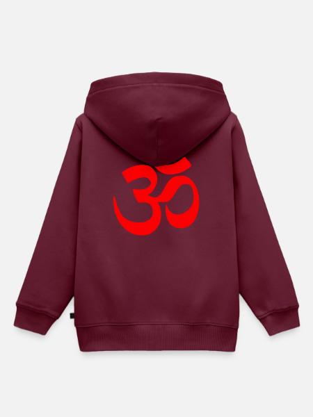 mantra om - Kinder Premium Organic Hoodie - Burgunderrot