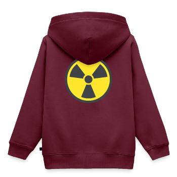 Radioactive - Kinder Premium Organic Hoodie - Burgunderrot - Hinten - AI Model Kid Female (0cm)