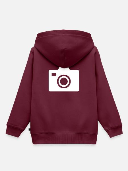 Kamera - Kinder Premium Organic Hoodie - Burgunderrot