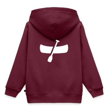 Boot - Kinder Premium Organic Hoodie - Burgunderrot - Hinten - AI Model Kid Female (0cm)