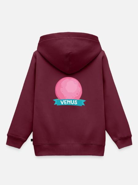 Planet Venus Space gift - Kinder Premium Organic Hoodie - Burgunderrot