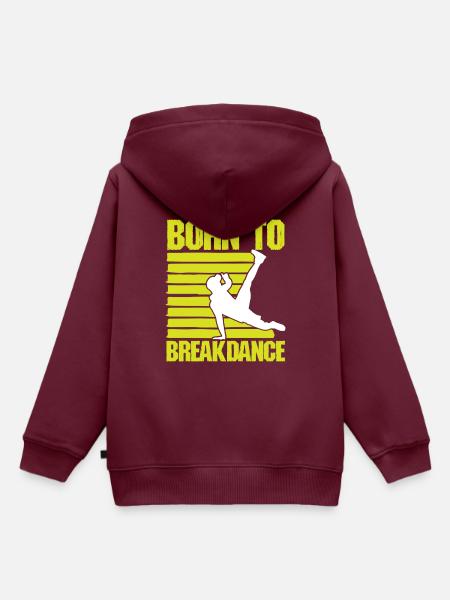 born to breakdance - Kinder Premium Organic Hoodie - Burgunderrot