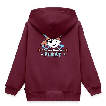 Kleiner Nordsee Pirat - Kinder Premium Organic Hoodie - Burgunderrot - Hinten - AI Model Kid Female (0cm)