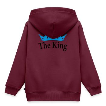The King - Kinder Premium Organic Hoodie - Burgunderrot - Hinten - AI Model Kid Female (0cm)