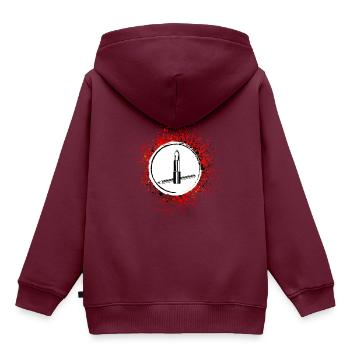 Make Up Kosmetik Icon - Kinder Premium Organic Hoodie - Burgunderrot - Hinten - AI Model Kid Female (0cm)