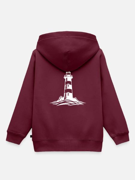 Leuchtturm Symbol - Kinder Premium Organic Hoodie - Burgunderrot