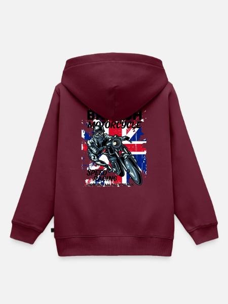 Motorcycles - Kinder Premium Organic Hoodie - Burgunderrot