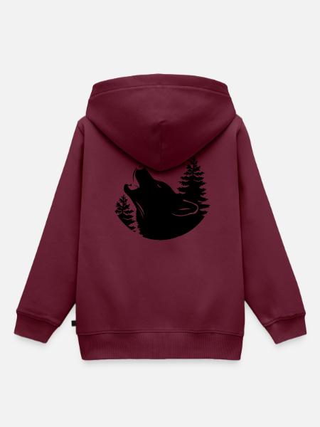 Wolf - Naturschutz - Tierschutz - Kinder Premium Organic Hoodie - Burgunderrot