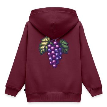 Weintrauben Pixel - Kinder Premium Organic Hoodie - Burgunderrot - Hinten - AI Model Kid Female (0cm)