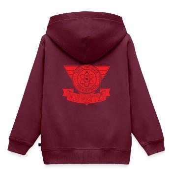 Atom - Kinder Premium Organic Hoodie - Burgunderrot - Hinten - AI Model Kid Female (0cm)