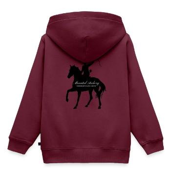 Bullseye montierter Bogenschütze - Kinder Premium Organic Hoodie - Burgunderrot - Hinten - AI Model Kid Female (0cm)