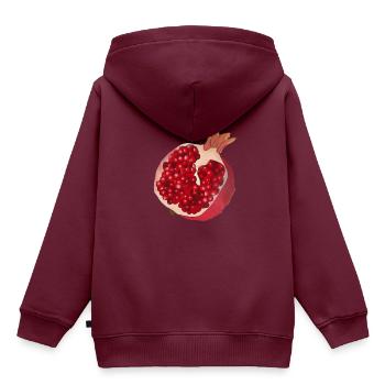 Granatapfel - Kinder Premium Organic Hoodie - Burgunderrot - Hinten - AI Model Kid Female (0cm)